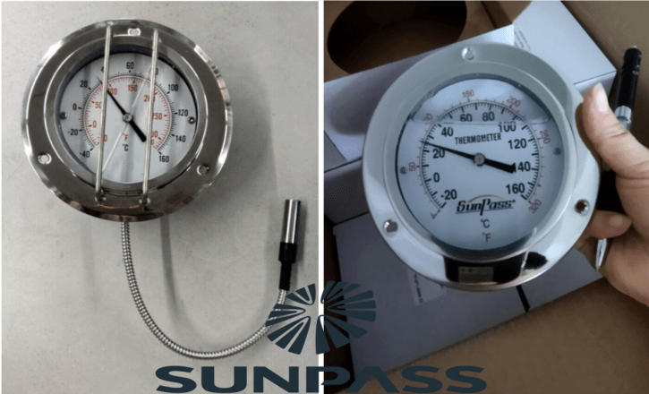 Pressure Gauge Thermometer Stainless Steel ISO Tank Container Parts From SUNPASS