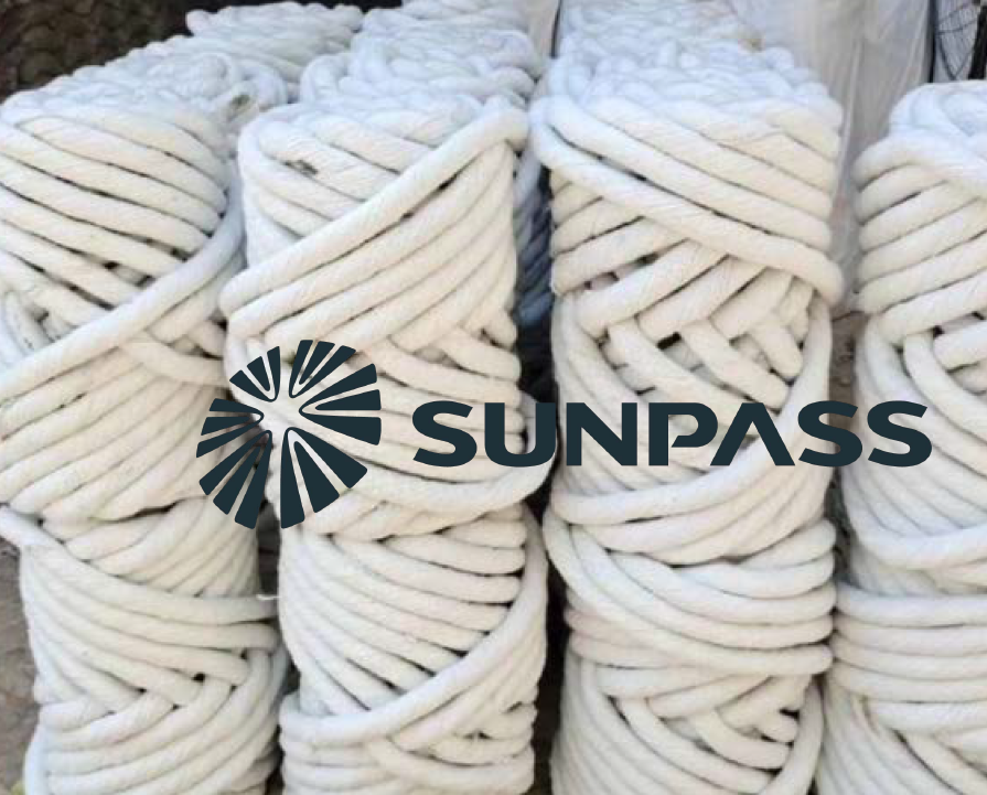 The Brazilian customer ordered ceramic fiber twisted rope with high temperature resistance and thermal shock resistance for Sealing of ovens and boilers welding and foundry 1000KGS From Top Sealing 1000KGS From Top Sealing.